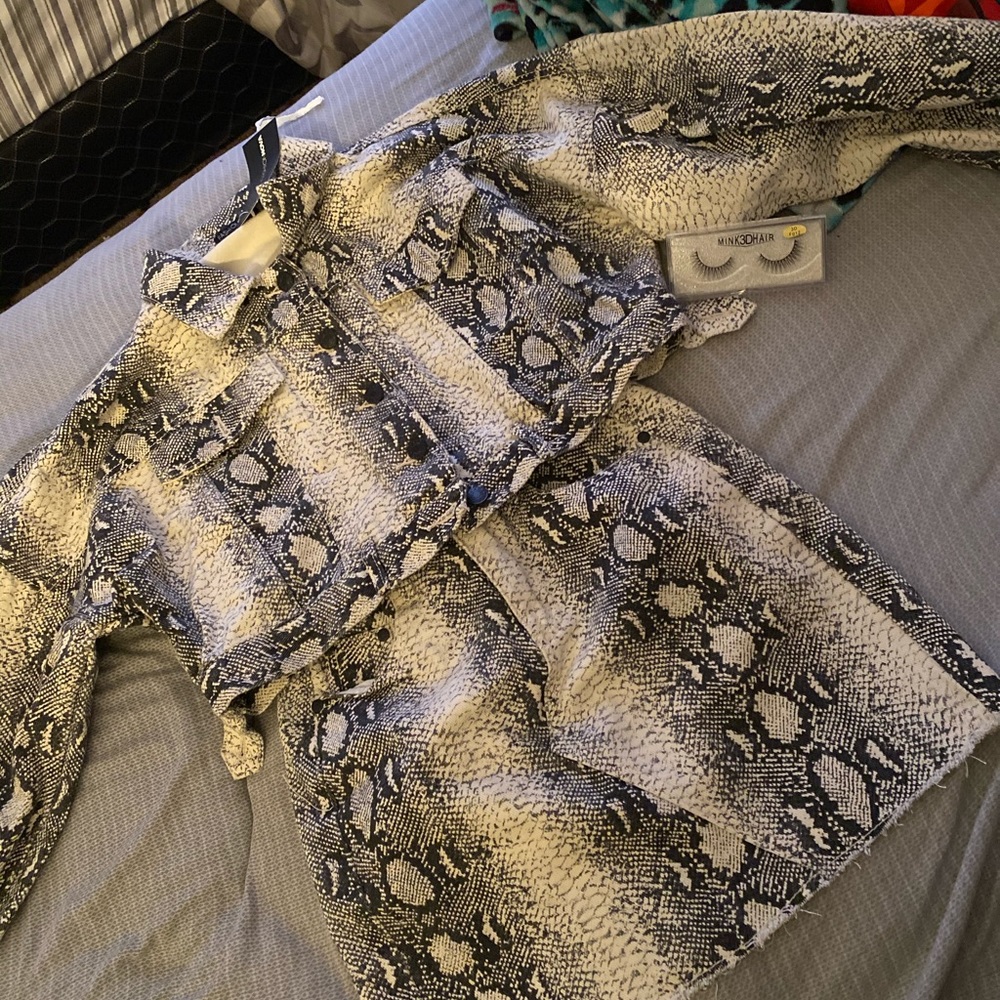 Snakey Movements Denim Set - Taupe/Combo